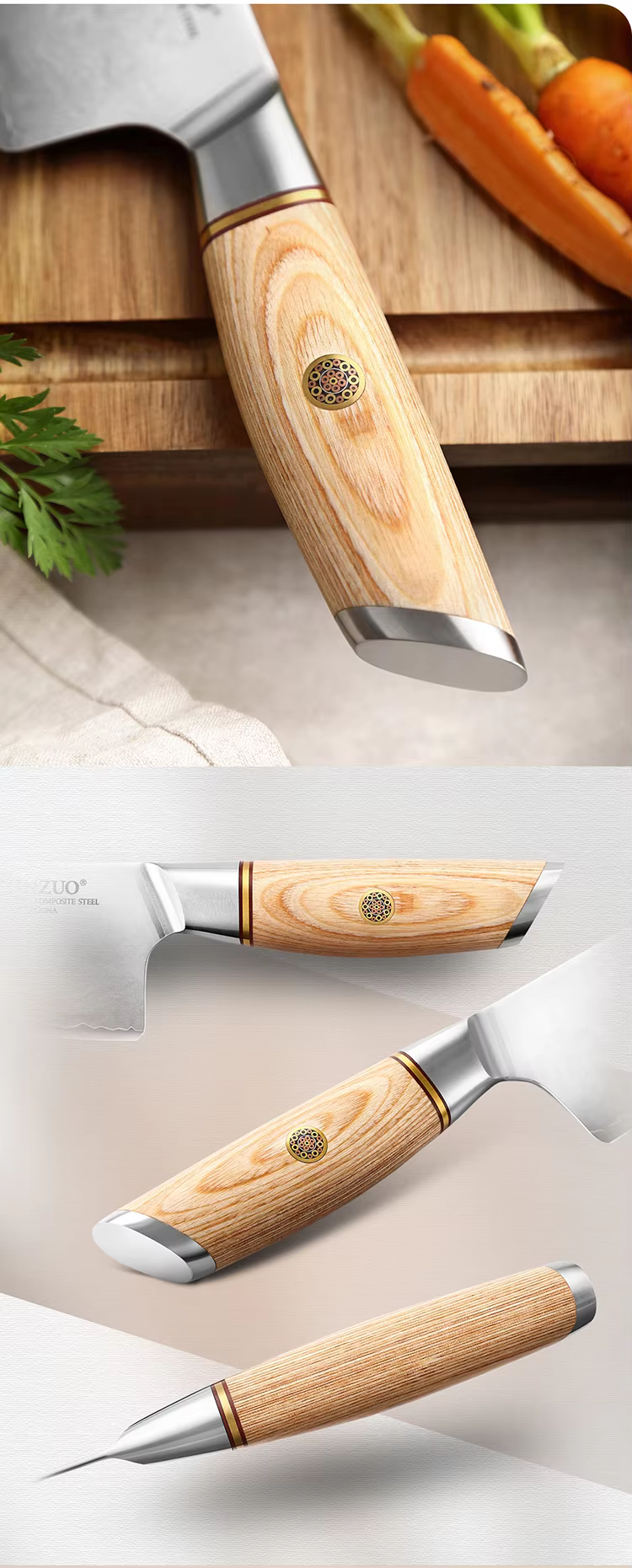 XINZUO B37S Lan Chef's Knife 8.5” 12 H53d14c27f6704ef2a9c42fd2872702cc9