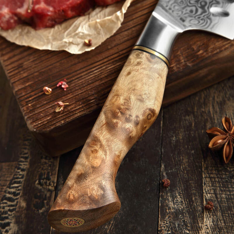 Handle of HEZHEN B30 Santoku Knife 7“